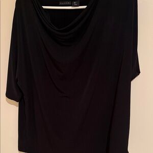 Tahari Classic Black Cowl Neck Blouse